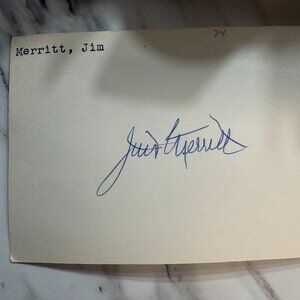 Jim Merritt Signed Autograph Index Card – MLB Pitcher - Baseball - Reds